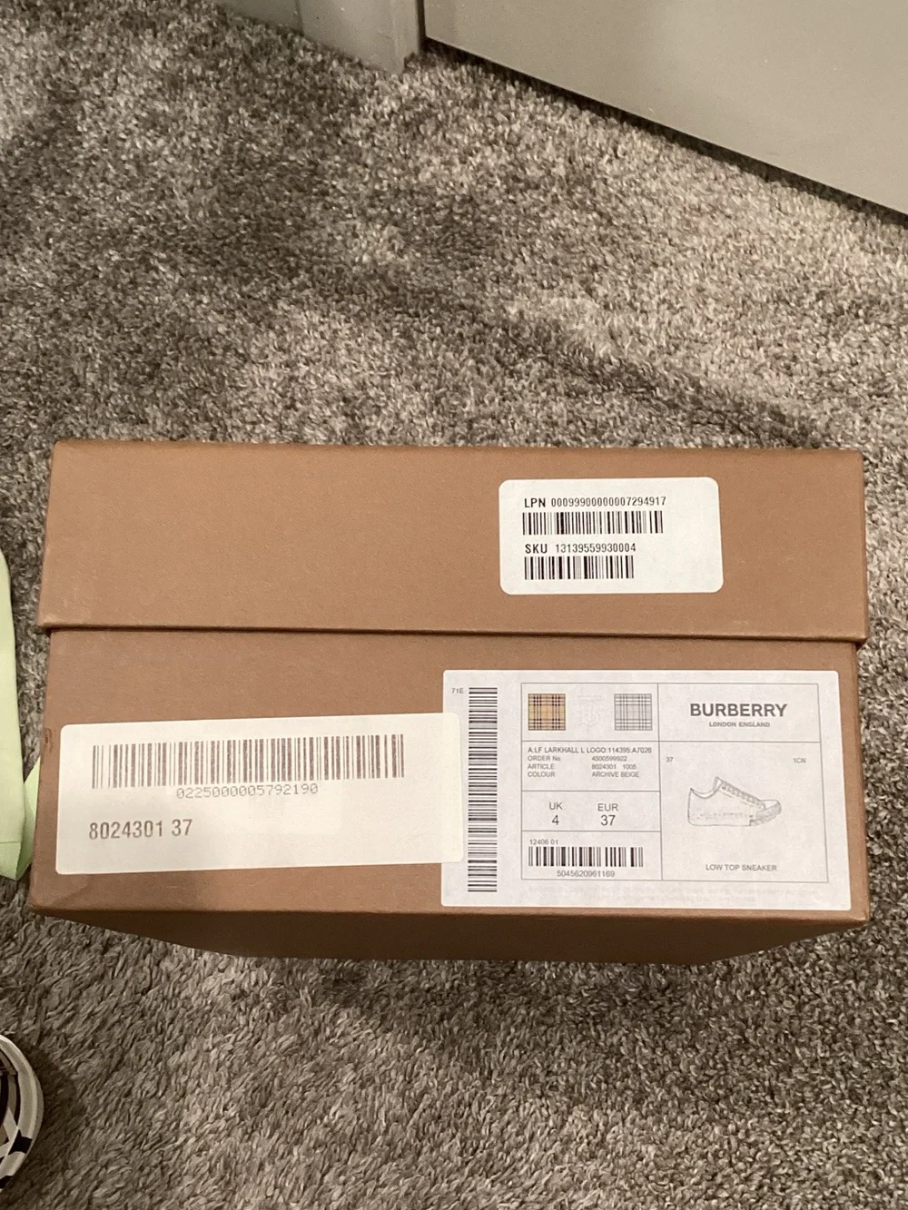 Burberry Tan Vintage Check Low-Top Sneakers with White Soles